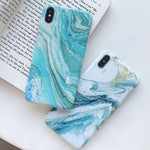Marble Design Case For iPhone(Blue)