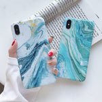 Marble Design Case For iPhone(Blue)