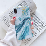 Marble Design Case For iPhone(Blue)