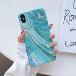 Marble Design Case For iPhone(Blue)